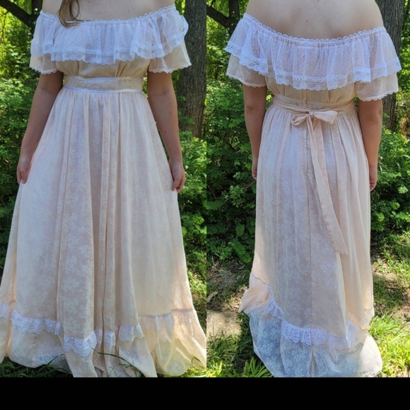 Gunne Sax | Dresses | Vintage Gunne Sax Dress 1 Medium Pink Floral Lace ...